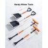imageAstroAI 2quot 1 Ice Scraper ampamp Snow Shovel Kit 472quot Ice Scrapers for Car Windshield and 360 Pivoting Snow Brush Extendable Snow Shovel with Foam Grip for Car Trucks SUVs VehiclesOrangeOrange
