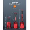 imageAstroAI 384quot Folding Snow Shovel for Car Extendable Snow Shovel with Thickened Aluminum Handle and Reinforced Iron Hinge Portable and Multifunctional for Cars Snowmobiles Camping and Mud GreyRed