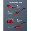 imageAstroAI 384quot Folding Snow Shovel for Car Extendable Snow Shovel with Thickened Aluminum Handle and Reinforced Iron Hinge Portable and Multifunctional for Cars Snowmobiles Camping and Mud GreyRed