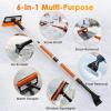 imageAstroAI 624quot Ice Scrapers for Car Windshield 3 in 1 Sturdy Snow Brush with Squeegee 10 Adjustable Length Settings Extendable Aluminum Handle 180 Pivoting Snow Brush for Car Truck SUVBlueorange