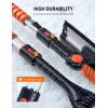 imageAstroAI 624quot Ice Scrapers for Car Windshield 3 in 1 Sturdy Snow Brush with Squeegee 10 Adjustable Length Settings Extendable Aluminum Handle 180 Pivoting Snow Brush for Car Truck SUVBlueorange