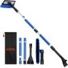 imageAstroAI 624quot Ice Scrapers for Car Windshield 3 in 1 Sturdy Snow Brush with Squeegee 10 Adjustable Length Settings Extendable Aluminum Handle 180 Pivoting Snow Brush for Car Truck SUVBlueblue