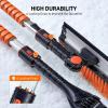 imageAstroAI 624quot Ice Scrapers for Car Windshield 3 in 1 Sturdy Snow Brush with Squeegee 10 Adjustable Length Settings Extendable Aluminum Handle 180 Pivoting Snow Brush for Car Truck SUVBlueorange