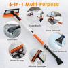 imageAstroAI 624quot Ice Scrapers for Car Windshield 3 in 1 Sturdy Snow Brush with Squeegee 10 Adjustable Length Settings Extendable Aluminum Handle 180 Pivoting Snow Brush for Car Truck SUVBlueorange