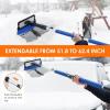 imageAstroAI 624quot Ice Scrapers for Car Windshield 3 in 1 Sturdy Snow Brush with Squeegee 10 Adjustable Length Settings Extendable Aluminum Handle 180 Pivoting Snow Brush for Car Truck SUVBlueblue