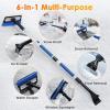 imageAstroAI 624quot Ice Scrapers for Car Windshield 3 in 1 Sturdy Snow Brush with Squeegee 10 Adjustable Length Settings Extendable Aluminum Handle 180 Pivoting Snow Brush for Car Truck SUVBlueblue