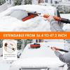 imageAstroAI 624quot Ice Scrapers for Car Windshield and Extendable Snow Brush with Foam Grip and 360 Pivoting Brush Head for Christmas Car Auto Truck SUVOrangeOrange