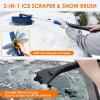 imageAstroAI 624quot Ice Scrapers for Car Windshield and Extendable Snow Brush with Foam Grip and 360 Pivoting Brush Head for Christmas Car Auto Truck SUVOrangeBlue