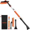 imageAstroAI 624quot Ice Scrapers for Car Windshield and Extendable Snow Brush with Foam Grip and 360 Pivoting Brush Head for Christmas Car Auto Truck SUVOrangeOrange