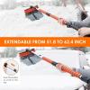 imageAstroAI 624quot Ice Scrapers for Car Windshield and Extendable Snow Brush with Foam Grip and 360 Pivoting Brush Head for Christmas Car Auto Truck SUVOrangeOrange