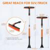 imageAstroAI 624quot Ice Scrapers for Car Windshield and Extendable Snow Brush with Foam Grip and 360 Pivoting Brush Head for Christmas Car Auto Truck SUVOrangeOrange