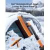 imageAstroAI 624quot Ice Scrapers for Car Windshield and Extendable Snow Brush with Foam Grip and 360 Pivoting Brush Head for Christmas Car Auto Truck SUVOrangeOrange
