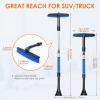 imageAstroAI 624quot Ice Scrapers for Car Windshield and Extendable Snow Brush with Foam Grip and 360 Pivoting Brush Head for Christmas Car Auto Truck SUVOrangeBlue