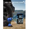 imageAstroAI C2 Cordless Tire Inflator Air Compressor 20V Rechargeable Battery Powered 160PSI Portable Handheld Air Pump with 12V Car Power Adapter Digital Pressure Gauge for Cars Motorcycles BlueBlue