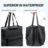 imageAstroAI Car Trash Can with Lid and Storage Pockets LeakProof Waterproof Car Garbage Can Large Opening Multipurpose Folding Trash Bin for Car
