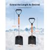 imageAstroAI Lightweight Snow Shovel for Car Extendable Snow Shovel with Thickened Aluminum Handle and Blade Portable and Multifunctional for Cars Snowmobiles Camping and EmergencyOrange Black