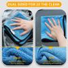 imageAstroAI Microfiber Towels for Cars 6Pack Absorbent and Reusable Microfiber Cleaning Cloth for CarDomestic Cleaning Yellow Blue Gray 16quot x 16quot