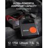 imageAstroAI Portable Car Jump Starter with Air Compressor 150PSI 1750A Car Jumper Starter Battery Pack with Cordless Tire Inflator 75 Gas50L Diesel 12V Jump Box Large LCD Display LightsGrey