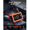 imageAstroAI S8 Air Jump Starter with Air Compressor 1500A Peak Car Battery Jump Starter Portable 60 Gas30L Diesel with 150PSI Cordless AutoShutoff Tire Inflator 12V Battery Charger BoosterOrangeOrange