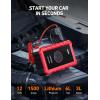 imageAstroAI S8 Air Jump Starter with Air Compressor 1500A Peak Car Battery Jump Starter Portable 60 Gas30L Diesel with 150PSI Cordless AutoShutoff Tire Inflator 12V Battery Charger BoosterOrangeRed