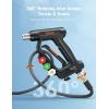 imageAstroAI Short Pressure Washer Gun with Swivel  High Pressure Washer with 4 Nozzles and 38 Swivel Quick Connector Plug  4060PSI Max and Compatible with Hose Foam Cannon Car Wash Foam Gun BlackBlack