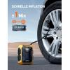 imageAstroAI Tire Inflator Air Compressor 12V DC Portable Air Compressor Car Accessories Auto Tire Pump 100PSI with LED Light Digital Air Pump for Car Tires Bicycles Other InflatablesYellow