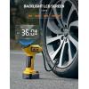 imageAstroAI Tire Inflator Air Compressor Cordless Car Tire Pump with 20V Rechargeable Liion Battery 150 PSI Portable Handheld Air Pump with 12 V Car Power Adapter for Cars Motorcycles LS40791C1 YellowLight Yellow