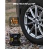 imageAstroAI Tire Inflator Air Compressor Portable 150PSI Metal Cylinder Fast Inflation Pump 12V DC with LED Light for Cars Bicycles Other Inflatables Car Accessories JY21P16012Yellow