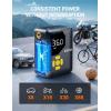 imageAstroAI Tire Inflator Portable Air Compressor Cordless UltraLightweight Car Tire Pump 150 PSI Bike Pump with LED Lights ampamp Digital Screen Air Pump for Cars Motorcycles EBikes BallsBlackRegularYellow