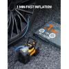 imageAstroAI Tire Inflator Portable Air Compressor Up to 150 PSI Tire Pump for Car 12V DC Digital Air Pump with 12 LEDs Super Bright Light for Bicycle Motorcycle Automotive Car Accessories