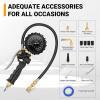 imageAstroAI Tire Pressure Gauge Tire Inflator Gauge 230 PSI Heavy Duty with 360 Rotatable Dial and Air Chuck Bike Presta Valve Adapter 4 Valve Caps Compatible with BicycleTruckSUVMotorcyleRV
