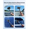 imageAstroAI Windshield Cleaner Microfiber car Window Cleaner with 4 Reusable and Washable Microfiber Pads and Extendable Handle Auto Inside Glass Wiper Kit GrayGray