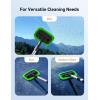 imageAstroAI Windshield Cleaner Microfiber car Window Cleaner with 4 Reusable and Washable Microfiber Pads and Extendable Handle Auto Inside Glass Wiper Kit Graygreen