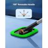 imageAstroAI Windshield Cleaner Microfiber car Window Cleaner with 4 Reusable and Washable Microfiber Pads and Extendable Handle Auto Inside Glass Wiper Kit Graygreen