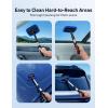 imageAstroAI Windshield Cleaner Microfiber car Window Cleaner with 4 Reusable and Washable Microfiber Pads and Extendable Handle Auto Inside Glass Wiper Kit Grayblue
