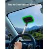 imageAstroAI Windshield Cleaner Microfiber car Window Cleaner with 4 Reusable and Washable Microfiber Pads and Extendable Handle Auto Inside Glass Wiper Kit Graygreen