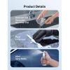 imageAstroAI Windshield Cleaner Microfiber car Window Cleaner with 4 Reusable and Washable Microfiber Pads and Extendable Handle Auto Inside Glass Wiper Kit GrayGray