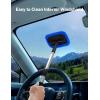 imageAstroAI Windshield Cleaner Microfiber car Window Cleaner with 4 Reusable and Washable Microfiber Pads and Extendable Handle Auto Inside Glass Wiper Kit Grayblue