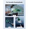 imageAstroAI Windshield Cleaner Tool Car Interior Detailing Cleaning Kit with Extendable Handle and 4 Reusable Microfiber Pads Auto Glass Wiper Brush Kit Cars Trucks SUVs Graygreen