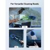 imageAstroAI Windshield Cleaning Tool Car Window Cleaner Windshield Cleaner with 8 Reusable and Washable Microfiber Pads and Extendable Handle Auto Inside Glass Wiper Kit Blue 2 PackBlue