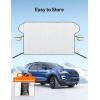 imageAstroAI Windshield Snow Cover Windshield Cover for Ice and Snow 4Layer Protection for Snow Ice UV Frost Wiper ampamp Mirror Covers Windproof Sunshade Cover for Cars Sedans and Compact SUVs Middlesilver