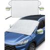 imageAstroAI Windshield Snow Cover Windshield Cover for Ice and Snow 4Layer Protection for Snow Ice UV Frost Wiper ampamp Mirror Covers Windproof Sunshade Cover for Cars Sedans and Compact SUVs Middlesilver