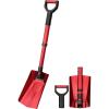 imageAstroAI 384quot Folding Snow Shovel for Car Extendable Snow Shovel with Thickened Aluminum Handle and Reinforced Iron Hinge Portable and Multifunctional for Cars Snowmobiles Camping and Mud GreyRed