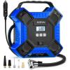 imageAstroAI Air Compressor Tire Inflator Portable Air Pump for Car Tires 12V DC Integrated Metal Structure Tire Pump 160PSI with LED Light for Cars Bicycles Motorcycles and Other InflatablesYellowBlue