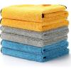 imageAstroAI Microfiber Towels for Cars 6Pack Absorbent and Reusable Microfiber Cleaning Cloth for CarDomestic Cleaning Yellow Blue Gray 16quot x 16quot