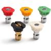 imageAstroAI Pressure Washer Spray Nozzle Tips 5Pack5 Cleaning Angles 14 Quick Connector 25 GPM Nozzle Size Fit Most Pressure Washers