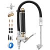 imageAstroAI T3 HeavyDuty Tire Pressure Gauge with Inflator Dual Head Chuck ANSI B401 Accurate Air Chuck with Pressure Gauge 10120 PSI Compatible with 14quot NPT Air CompressorBlack