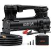 imageAstroAI T4 HeavyDuty Air Compressor Auto Shutoff 12V Portable Air Pump with 197CFM 120PSI Digital Car Tire Inflator with Alligator Clips LED Light for Pickup Truck SUV RV for Up to 33 Inch TiresWhite
