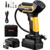 imageAstroAI Tire Inflator Air Compressor Cordless Car Tire Pump with 20V Rechargeable Liion Battery 150 PSI Portable Handheld Air Pump with 12 V Car Power Adapter for Cars Motorcycles LS40791C1 YellowYellow