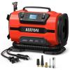 imageAstroAI Tire Inflator Portable Air Compressor Pump 150PSI 12V DC110V AC with Dual Metal Motors ampampLED Light Automotive Car AccessoriesampampTwo Modes for Car Bicycle Tires and Air Mattresses YellowRed